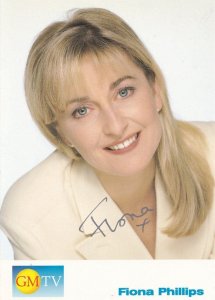 Fiona Phillips TV AM Good Morning Britain Hand Signed Cast Card Photo