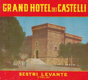 Italy Sestri Levante Grand Hotel Dei Castelli Vintage Luggage Label sk2880