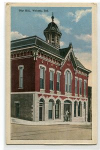 City Hall Wabash Indiana 1920c postcard
