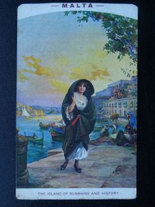 MALTA Island of Sunshine for British Empire Exhibition c1924 Postcard by Richter