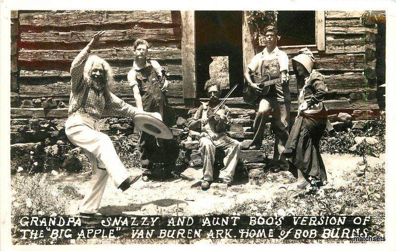 1940s Hill Billy's Residence Big Apple Burns RPPC real photo postcard 8504