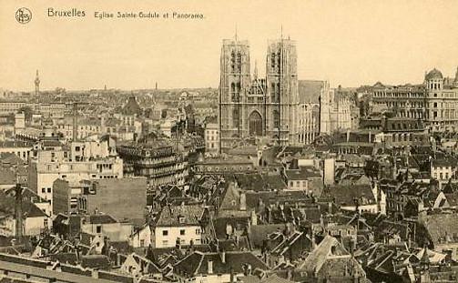 Belgium - Brussels. St. Gudule Church & Panoramic View