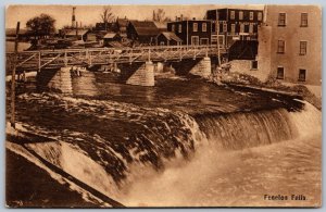 Postcard Fenelon Falls Ontario c1910s Bridge Woolen Mills Victoria County