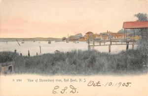 Red Bank New Jersey Shrewsbury River Waterfront Antique Postcard K91020