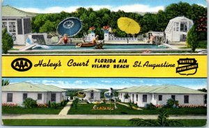 1940s Haley's Court United Motor Courts Vilano Beach St. Augustine FL Postcard