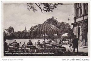 Germany Muenchen Kaffee und Seerestaurant Kleinhesselohe Real Photo