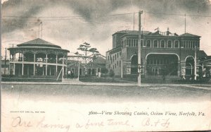 Vintage Postcard 1906 View Showing Casino Building Oceanview Norfolk Virginia VA