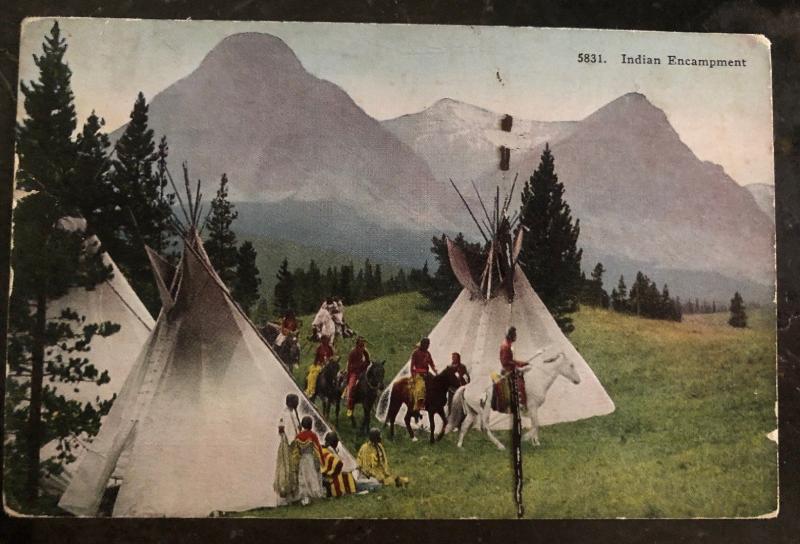 1922 Albuquerque NM USA Picture Postcard Native American Indian cover Encampment