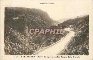 Old Postcard The Auvergne 243 thiers lyon road in the gorge durolle