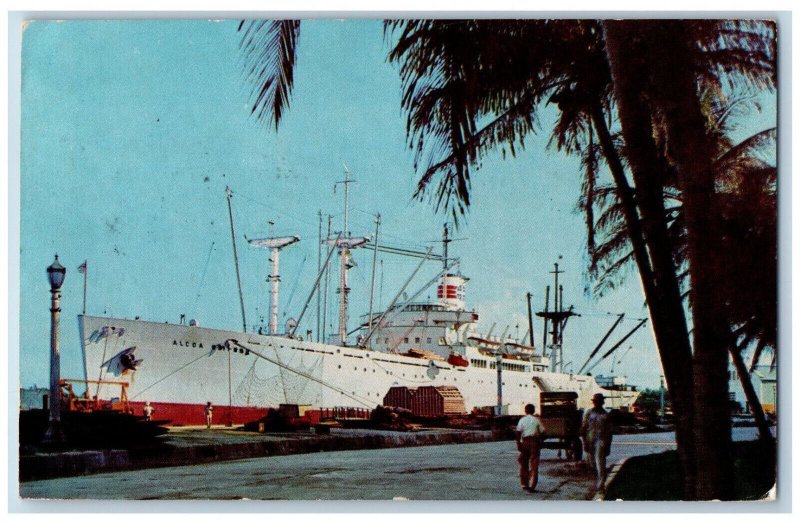 Trinidad and Tobago Postcard SS Alcoa Clipper Serving Carribean 1955 Vintage