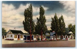 DENVER, CO Colorado ~ Roadside OVERLAND COURT c1940s Linen Postcard