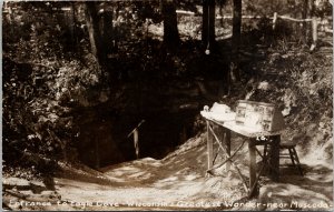 Entrance to Eagle Cave near Muscoda WI Unused Real Photo Postcard G56