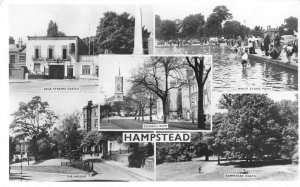 Hampstead England Buildings Real Photo Vintage Postcard JF686506