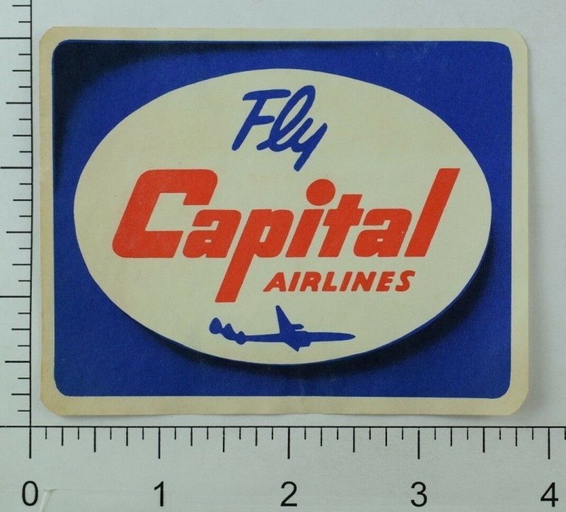 1940's-50's Capital Airlines Luggage Label Original E18