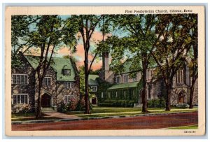 1946 First Presbyterian Church Clinton Iowa IA Vintage Posted Postcard 
