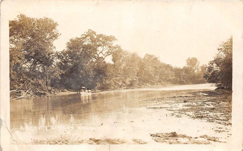 Kansas Ks Real Photo RPPC Postcard 1913 AKIN Arkansas River Beauty Spot