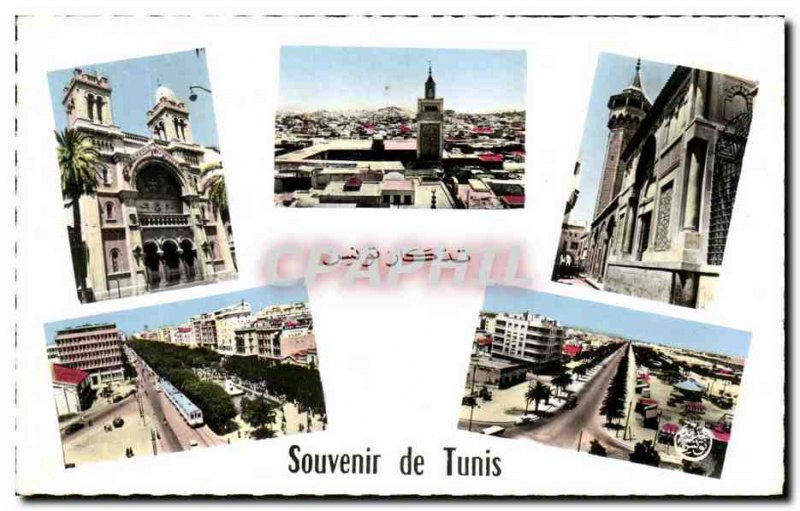 Old Postcard Remembrance Tunis Tunisia Mosque Cathedral Vue Generale