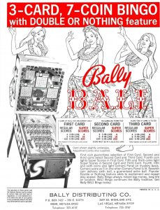 Bally Bali Pinball FLYER Original NOS Bingo Game 1974 Paper Promo Art Print 