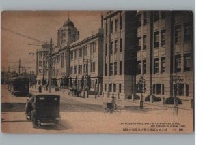 the Assembly Hall and the Exanimating Office Old Cars Japan Postcard