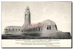 Old Postcard Douaumont Ossuary From Rear Of Catholic Chapel Monument Army