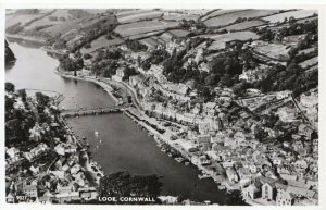 Cornwall Postcard - Aerial View of Looe - Real Photograph - Ref ZZ5210