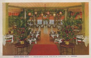 Postcard Marine Dining Room Edgewater Beach Hotel Chicago IL