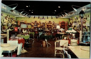 Interior The Gourmet Shoppe, Cox's on the Square Marion IL Vintage Postcard E17