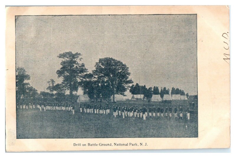 1906 Drill on Battle Ground, National Park, NJ Postcard *5Q22