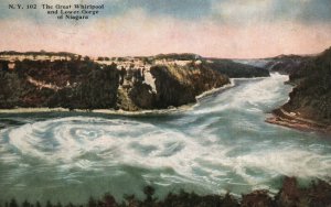 Vintage Postcard The Great Whirlpool And The Lower Gorge Of Niagara Lake Erie