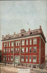 Fairmont West Virginia WV City Hospital c1910 Postcard