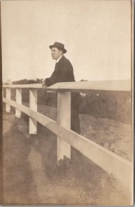 RPPC Toledo Oregon Lemuel Hoffman 1917 on Bridge  Postcard F26