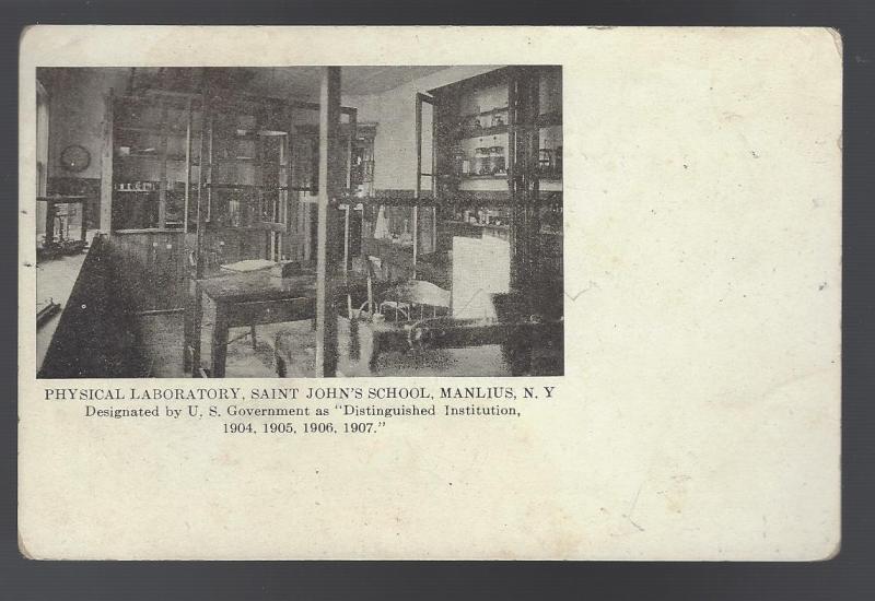 Physical Laboratory, St. John's School, Manlius, NY. Undivided back. Circa 1907