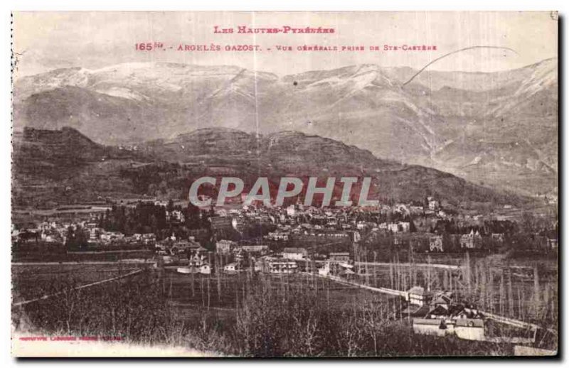 Old Postcard Argeles Gazost General view taken from Ste Castere