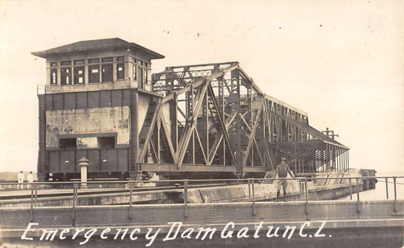 Gatun Canal Locks Panama Emergency Dam Real Photo Antique Postcard K23870