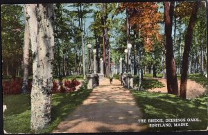 Maine ~ The Bridge DEERINGS OAKS PORTLAND pm1917 Vintage - Divided Back