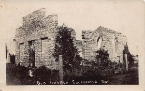 J79/ Colchester Ontario Canada RPPC Postcard c1910 Ruins Old Church  385