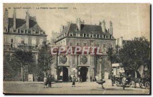 Old Postcard Saint Malo Porte Saint Vincent Carriages