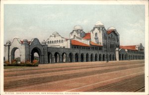 San Bernardino California Santa Fe Depot RR Station c1900-20s Vintage Postcard