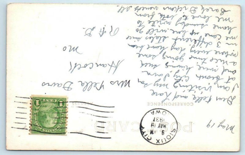 RPPC  SHELDON, Iowa  IA    HOLLAND HOME for the AGED  1937   Postcard