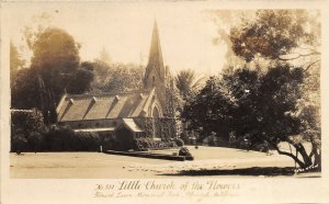 Glendale California 1940s RPPC Real photo Postcard Little Church Of The Flowers