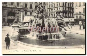 Postcard Old Lyon Fontaine Bartholdi