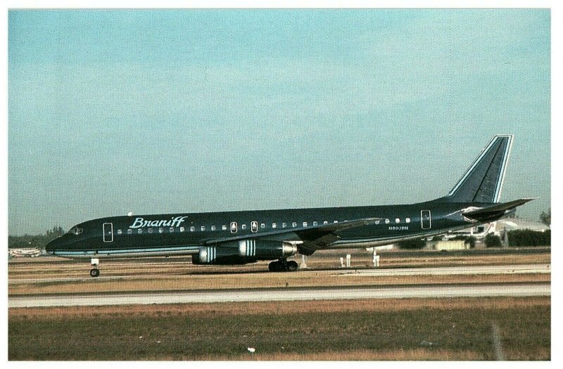 BBraniff International McDonnell Douglas DC-8-62 Postcard 1967 - 1982 Fleet