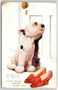 I Hate Being Parted From You Lonesome Dog Sad Face Pet Postcard