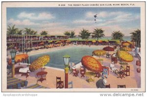 Florida Miami Beach The Roney Plaza Cabana Sun Club With Pool 1935