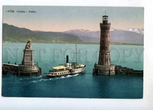 247385 GERMANY LINDAU Hafen ship LIGHTHOUSE Vintage postcard