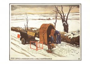 Post Office Underground Care Maintenance 1930s Art Poster Postcard