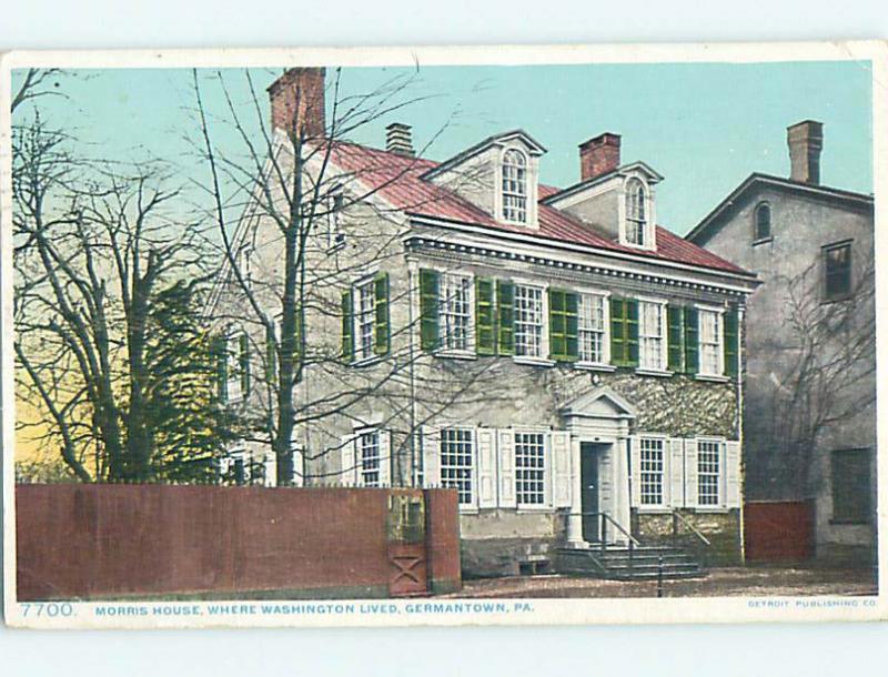 W-Border GEORGE WASHINGTON AT THE MORRIS HOUSE Germantown Pennsylvania PA p0667