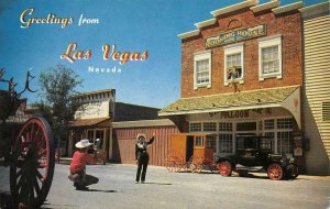 LAST FRONTIER VILLAGE Cowboy Saloon LAS VEGAS, NV Cowgirl 1950s Vintage Postcard