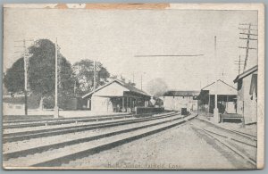 FAIRFIELD CT RAILROAD STATION RAILWAY TRAIN DEPOT ANTIQUE POSTCARD