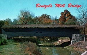 VINTAGE POSTCARD BENTZEL'S MILL COVERED BRIDGE YORK PENNSYLVANIA